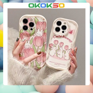 เคสโทรศัพท์มือถือนิ่ม ขอบโค้ง กันกระแทก ลายการ์ตูนกระต่ายทิวลิป สําหรับ OPPO Reno9 Reno8 Reno7pro reno6 7z 8T 5 R17 A53 A9 2020 4Z 5G F11 A78 A77