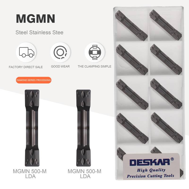 เม็ดมีดกลึงคาร์ไบด์ MGMN150 MGMN200 MGMN250 MGMN300 MGMN400 MGMN500 LDA CNC สเตนเลส คุณภาพสูง สําหรับเครื่องกลึง 10 ชิ้น