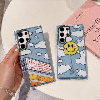 【Smiling Face Sign】Casetify เคสโทรศัพท์มือถือแบบนิ่ม Tpu กันกระแทก ลายกลิตเตอร์ แฟชั่น คุณภาพสูง สําหรับ Samsung s23ultra s23 s23+ s22ultra