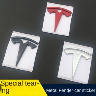 Tesla Modelx Metal Bumper Stickers Models Car Logo Car Body Sticker Rear Car Badge Decorative Sticker Fender Labeling vYN3