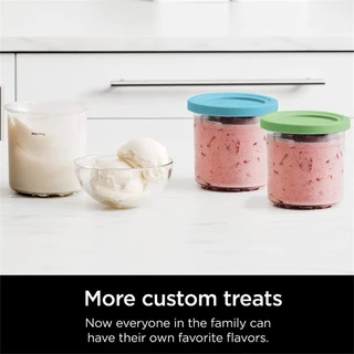 Yin 4 ชิ้น Ice Cream Maker เปลี่ยนขวดเก็บสําหรับ NINJA- CREAMI NC299AMZ NC300s
