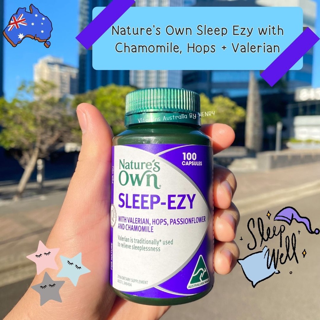 วิตามินนอนหลับง่าย Nature's Own Sleep Ezy with Chamomile, Hops + Valerian 100 Capsules
