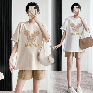 🍑✨ชุดคลุมท้อง ชุดเซท2ชิ้น เสื้อ+กางเกงคนท้อง ลายการ์ตูนน่ารั…