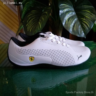 Lelaki original Puma Ferrari รองเท้าผ้าใบลําลอง สําหรับผู้ชาย สีขาว สีดํา เหมาะกับการวิ่ง เล่นกีฬา