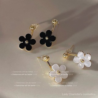 [0505] Close Friend Girlfriend Entry Lux Accessible Luxury Mothers Day a Dual-Wear ~ Korean Design Flower Stud Earrings for Women Sweet Girly Simple Small and Versatile Earrings E