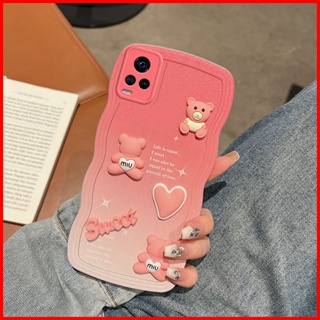 เคส Vivo V20 Pro เคส Vivo V20Pro เคส Vivo V23e V23 V20Pro เคสโทรศัพท์มือถือ tpu แบบนิ่ม ลายการ์ตูนน่ารัก 3D ไล่โทนสี สีชมพู สีฟ้า สําหรับ MMX