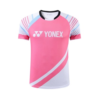 Yonex เสื้อกีฬาแบดมินตัน แขนสั้น ระบายอากาศ แห้งเร็ว สําหรับผู้ชาย และผู้หญิง