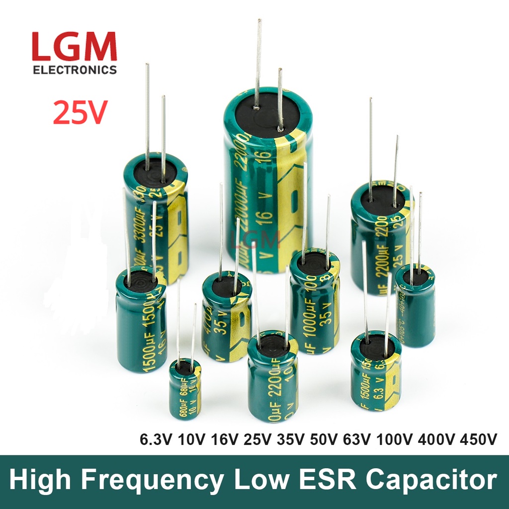 ตัวเก็บประจุอลูมิเนียมไฟฟ้า ความถี่สูง ต่ํา 25V ESR 10UF 47UF 100UF 220UF 330UF 470UF 680UF 1000UF 2200UF 4700UF 10000UF