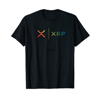 เสื้อยืด พิมพ์ลายโลโก้สายรุ้ง ระลอกคลื่น XRP