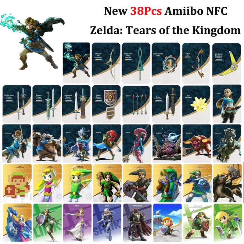 การ์ดเกม the Legend of Zelda Tears of the Kingdom Switch Amiibo NFC 38 ชิ้น ต่อชุด
