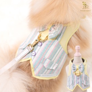 Glitter Pooch Harness ชุดรัดอก สายจูง เสื้อผ้า สุนัข, หมา, แมว, สัตว์เลี้ยง พร้อม สายจูง รุ่น Yellow Pastel Gentleman