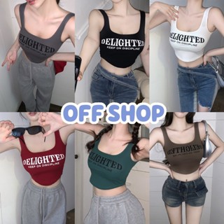 OFF SHOP พร้อมส่ง (OFF-FY5031) เสื้อกล้าม เสื้อสายเดี่ยว ครอปสั้น สกีนตัวอักษร สไตล์สายฝอ -DD