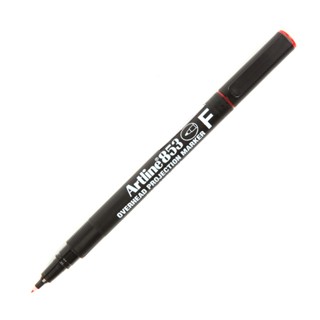 Artline ปากกาเขียนแผ่นใสลบไม่ได้ (F) รุ่น EK-853 สีแดง