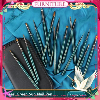 ♕1Pc Nail Functional Art ปากกาชุดสีวาดดึง Line Rod แบนหัวแกะสลัก Phototherapy แปรง Manciure เครื่องมือสำหรับเล็บ Shop 16รูปแบบ FURNITURE