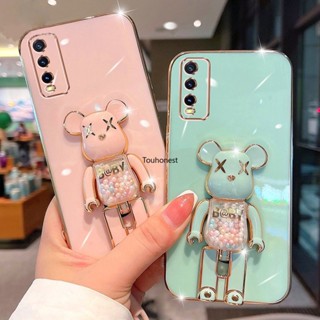 เคส Vivo Y20 Y20S เคส Vivo Y20i Y11S Cover Vivo Y12S Y20SG เคส Vivo Y12A Y12G Case Vivo Y30G Y20A เคส Vivo Y20T เคสโทรศัพท์มือถือ ซิลิโคนนิ่ม ลายการ์ตูนหมีน่ารัก พร้อมขาตั้ง สําหรับ