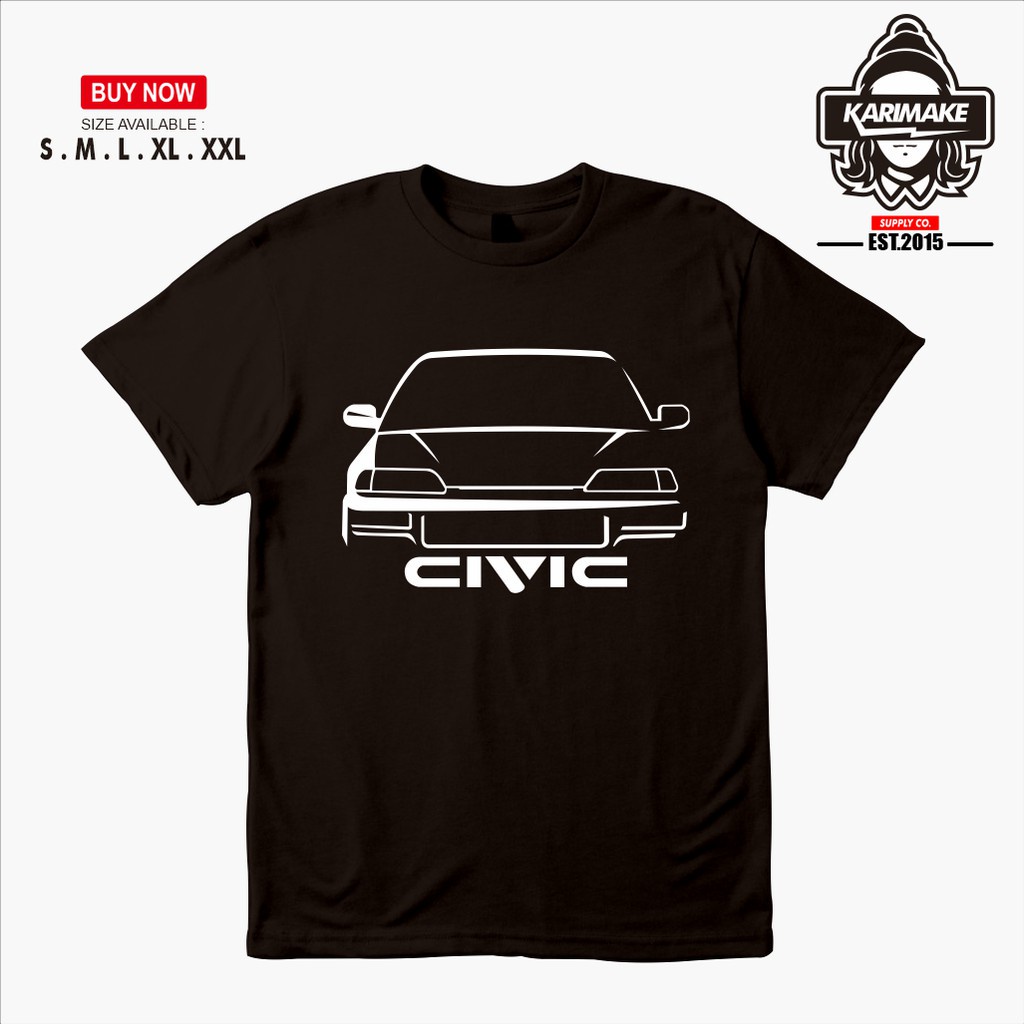 NEW QSKarimake Honda Civic  Car T-Shirt Automotive T-Shirt_07