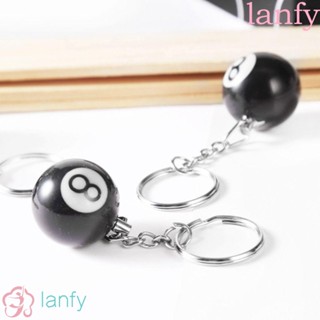 Lanfy พวงกุญแจ จี้ลูกสนุ๊กเกอร์ ทรงกลม เบอร์ . พวงกุญแจ NO.8 8 ชิ้น