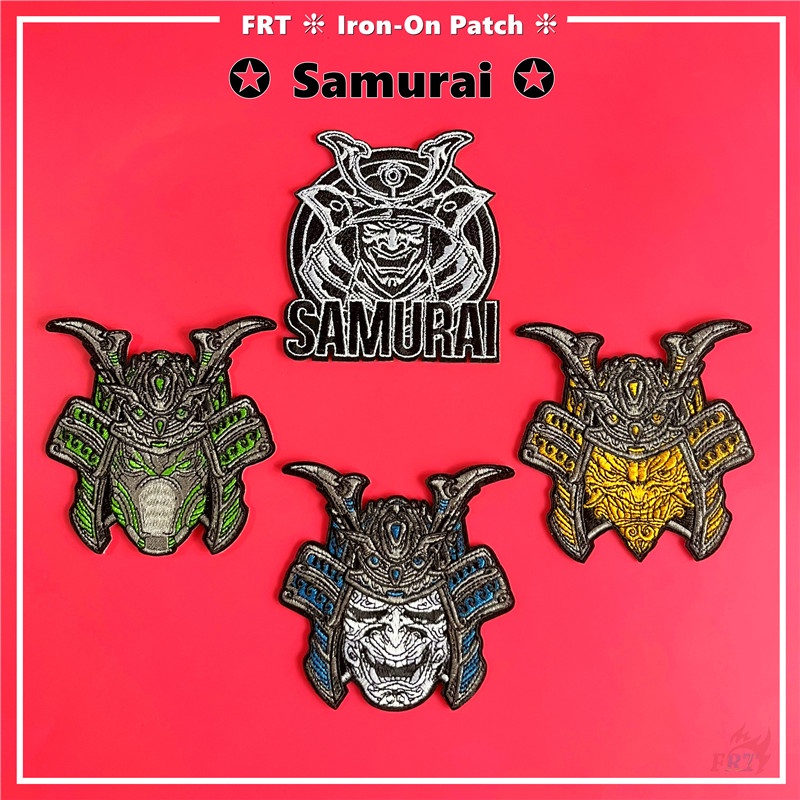 ☸ แผ่นแพทช์เหล็ก ลาย Kamakura Samurai สไตล์ญี่ปุ่น ☸ แผ่นแพทช์รีดติดเสื้อ DIY 1 ชิ้น