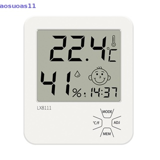 Aosuoas เครื่องวัดอุณหภูมิความชื้นดิจิทัล หน้าจอ LCD ความแม่นยําสูง สําหรับเด็ก