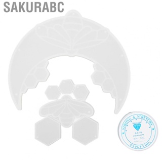 Sakurabc Silicone Pendant DIY Mold  Flower Shaped Easy Cleansing String Hanging Holes Silicone Pendant Mold High Elastic  for Handiwork