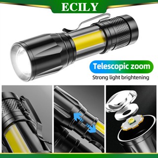 Ecily ไฟฉาย Led ซูมได้ แบบพกพา XP-G Q5 ไฟฉาย โคมไฟ 3 โหมด ไฟตั้งแคมป์ ไฟฉาย Led ขนาดเล็ก