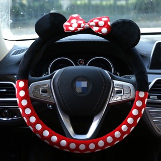 New Car Cartoon Steering Wheel Cover Creative Cute Car Handle Gloves Plush Steering Wheel Cover Anti-Freezing Warm steering wheel cover 38cm car accessories interior organizer