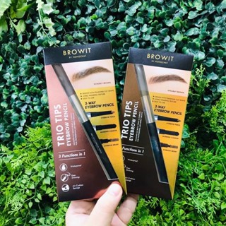 BROWIT TRIO TIPS EYEBROW PENCIL น้องฉัตร ดินสอเขียนคิ้ว 3 Step ในแท่งเดียว