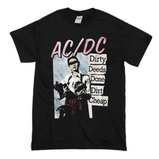 พร้อมส่ง ผ้าฝ้ายบริสุทธิ์ T-Shirt    KAOS BAND ACDC - D4 C / Dirty Deeds Done Dirt Cheap  KAOS PRIA WANITA  BAJU DEWASA