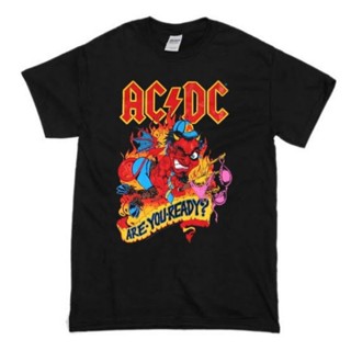 พร้อมส่ง ผ้าฝ้ายบริสุทธิ์ T-shirt    KAOS BAND ACDC - Are You Ready  KAOS PRIA WANITA  BAJU RAP TEE  DEWASA