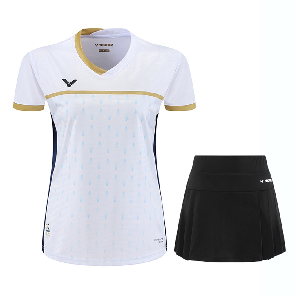 ชุดกีฬาแบดมินตัน แบบแห้งเร็ว ระบายอากาศได้ดี สําหรับผู้หญิง 2023 6505 - รูปที่ 2