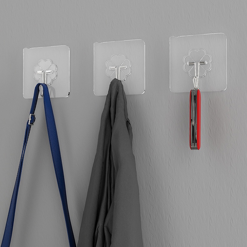 ตะขอ ตะขอใส ตะขอติดผนัง ตะขออเนกประสงค์ ตะขอติดผนัง ที่แขวนตะหลิว ที่แขวนกุญแจ ไม่ต้องเจาะ รับน้ำหนักได้เยอะ สะดวก