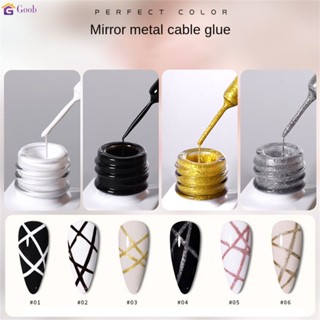 พร้อมส่ง Liner Gel สีเจลกรีตเตอร์แน่นมากๆ ใช้ตัดเส้น ลากเส้น Liner gel 6 สี สําหรับเพ้นท์เล็บ DIY 【goob】