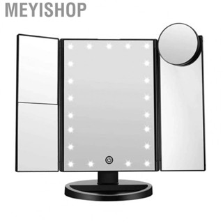 Meyishop Lighted Vanity Mirror  Foldable Portable High Brightness  Light 3 Side Vanity Mirror 2X 3X Magnifying  for Bedroom