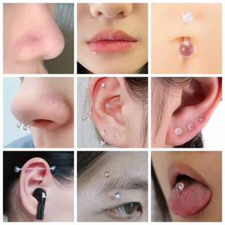 จิวเจาะจมูก ปาก สะดือ แบบอะคริลิคใส 1-5 ชิ้น