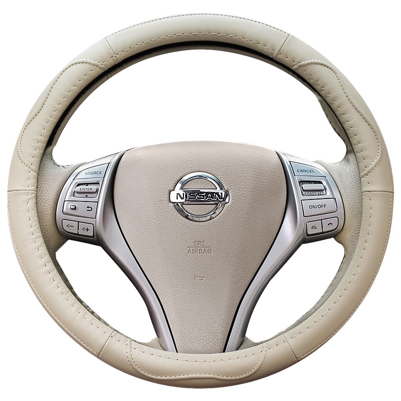 ปลอกหุ้มพวงมาลัยรถยนต์ หนังวัวแท้ แบบสากล สไตล์ญี่ปุ่น สําหรับ Nissan Sylvanian Teana Tiida Sunshine