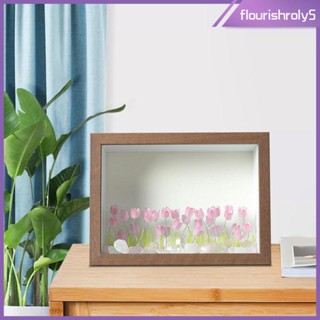 [Flourishroly5] กรอบรูปแฮนด์เมด ลายดอกไม้ สีชมพู สีน้ําตาล พร้อมไฟกลางคืน 6 นิ้ว DIY