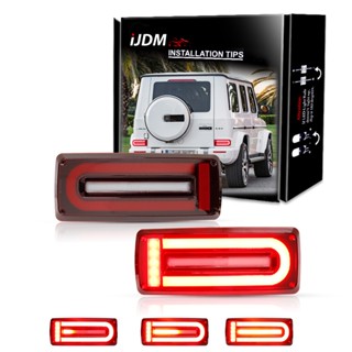 Ijdm ไฟท้าย LED พร้อมหลอดไฟเลี้ยว แบบเปลี่ยน สําหรับ Mercedes Benz W463 G-Class G500 G550 G55 G63 AMG LED OEM A4638202064ก4638201964