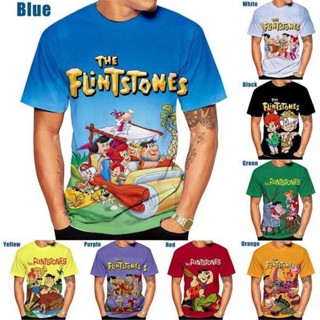 ใหม่ เสื้อยืด พิมพ์ลายการ์ตูน The Flintstones 3D สไตล์ฮาราจูกุ แฟชั่น สําหรับผู้ชาย ผู้หญิง ไซซ์ 2XS-6XL 2023