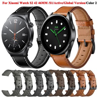 สายนาฬิกาข้อมือหนัง 22 มม. สําหรับ Xiaomi Color 2 Mi Watch S1 Pro Mi S2 42 46 มม. X1