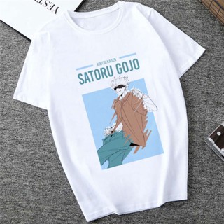 เสื้อยืดลําลอง แขนสั้น พิมพ์ลายอนิเมะมหาเวทย์ผนึกมาร Satoru Gojo Kawaii แฟชั่นฤดูร้อน สําหรับผู้ชาย