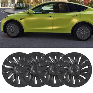 ALABAMAR 4 Pcs 19in ดุมล้อฝาครอบห่อ Hubcap ขอบป้องกัน Trim สำหรับ Tesla รุ่น Y 2020 ถึง 2023