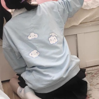 เสื้อกันหนาวแขนยาว คอปกโปโล แบบนิ่ม ทรงหลวม ลาย Hello Kitty สีชมพู เข้ากับทุกการแต่งกาย แฟชั่นฤดูใบไม้ร่วง และฤดูหนาว สไตล์ญี่ปุ่น สําหรับผู้หญิง