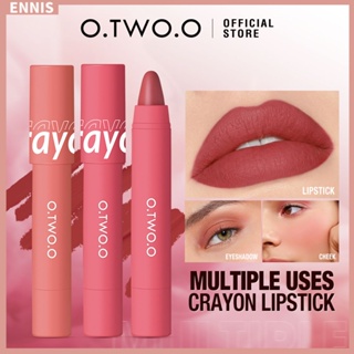 O.two.o ลิปสติก ลิปกลอส เนื้อแมตต์กํามะหยี่ กันน้ํา ติดทนนาน 6 สี