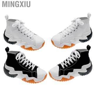 Mingxiu Women Platform Sneakers  Lace Up Women High Top Canvas Shoes Casual Fashionable Chunky  for Daily for Walking