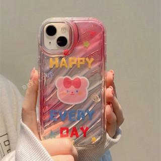 เคสโทรศัพท์มือถือ ซิลิโคนนิ่ม ใส กันกระแทก ลายการ์ตูนหมีน่ารัก ระยิบระยับ สําหรับ IPhone 11 14 13 12 Pro MAX XR X XS MAX 6 6S 7 8 Plus SE 2020 11Pro 14Plus