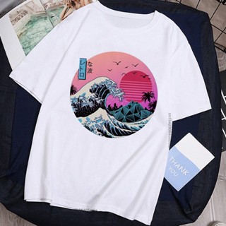 เสื้อยืด พิมพ์ลายกราฟฟิค Sea Wave ขนาดใหญ่ สําหรับผู้ชาย ไซซ์ 4XL 5XL 6XL