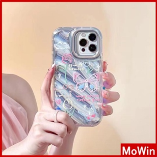 Mowin - เข้ากันได้สำหรับ เคสไอโฟน เคสไอโฟน11 เคส iphone 11 เลเซอร์สะท้อนแสงเคสใส TPU เคสนิ่มถุงลมกันกระแทก Simple Butterfly Flower ใช้ได้กับ iPhone 13 Pro max 12 Pro Max 11 xr xs max 7 8