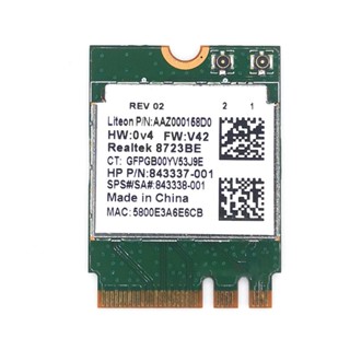 R* อะแดปเตอร์การ์ด WiFi ไร้สาย บลูทูธ 4 0 NGFF SPS สําหรับ Realtek RTL8723BE 802 11n 843338-001 300mbps