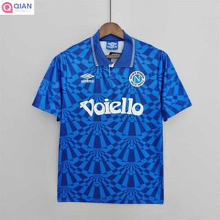 เสื้อกีฬาแขนสั้น ลายทีมชาติฟุตบอล Napoli 91-93 ชุดเหย้า แบบแห้งเร็ว สไตล์เรโทร