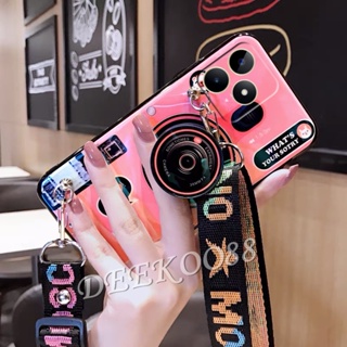 เคสโทรศัพท์มือถือ ลายกล้องถ่ายรูปน่ารัก พร้อมสายคล้อง สําหรับ Realme C53 C55 NFC GT NEO 5 SE 9i 10T 10 Pro+ Pro 5G Coca-Cola Edition 4G Plus